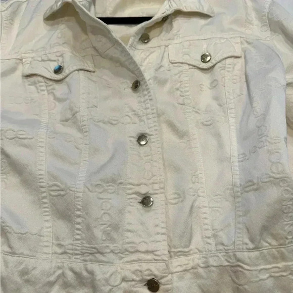 Ice jeans ivory cotton blend denim jacket logo embossed made in Italy size 42/S - Picture 16 of 16